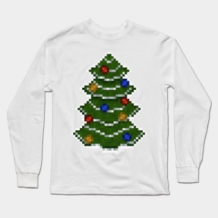 Pixel Christmas Tree Long Sleeve T-Shirt